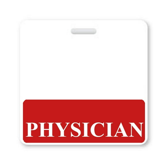 Physician Horizontal Badge Buddy with Red Border from Specialist ID, Sold Individually