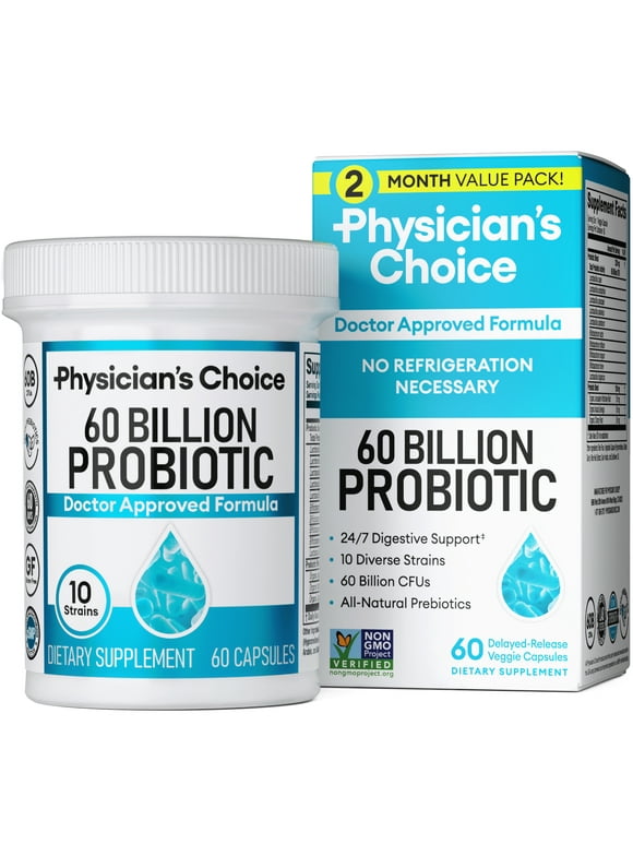 Physician’s Choice 60 Billion Probiotic, for Women & Men, 60 Count, Digestive & Gut Health
