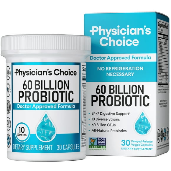 Physician’s Choice 60 Billion Probiotic for Women and Men, 30 Count, Digestive & Gut Health
