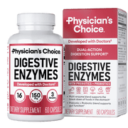 Physicians Choice Digestive Enzymes - for Digestive Health & Gut Health, Bloating & Meal Time Discomfort for Men and Women, 60ct