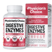 Physician's Choice Digestive Enzymes, Digestive & Gut Health, Bloating & Meal Time Discomfort, Men and Women, 30 Count