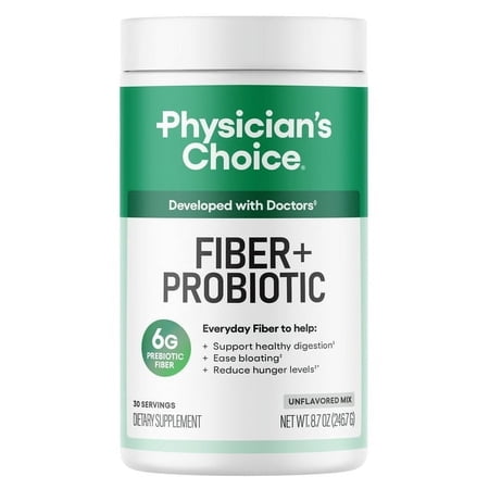 Physician's Choice Fiber + Probiotic Powder to Support Regularity & Healthy Digestion, 8.7 oz