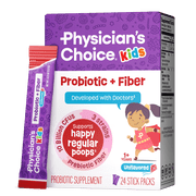 Physician's Choice Kids Probiotic + Prebiotic Fiber Packets (Ages 1+) - Supports Regularity, Occasional Constipation & Healthy Digestive System - No Allergens or Preservatives - Unflavored - 24 Pack