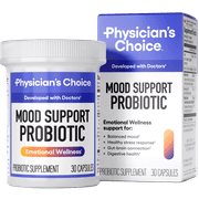 Physician’s Choice Mood Support Probiotic – Ashwagandha, B Vitamins, Gut-Brain – 30 Capsules