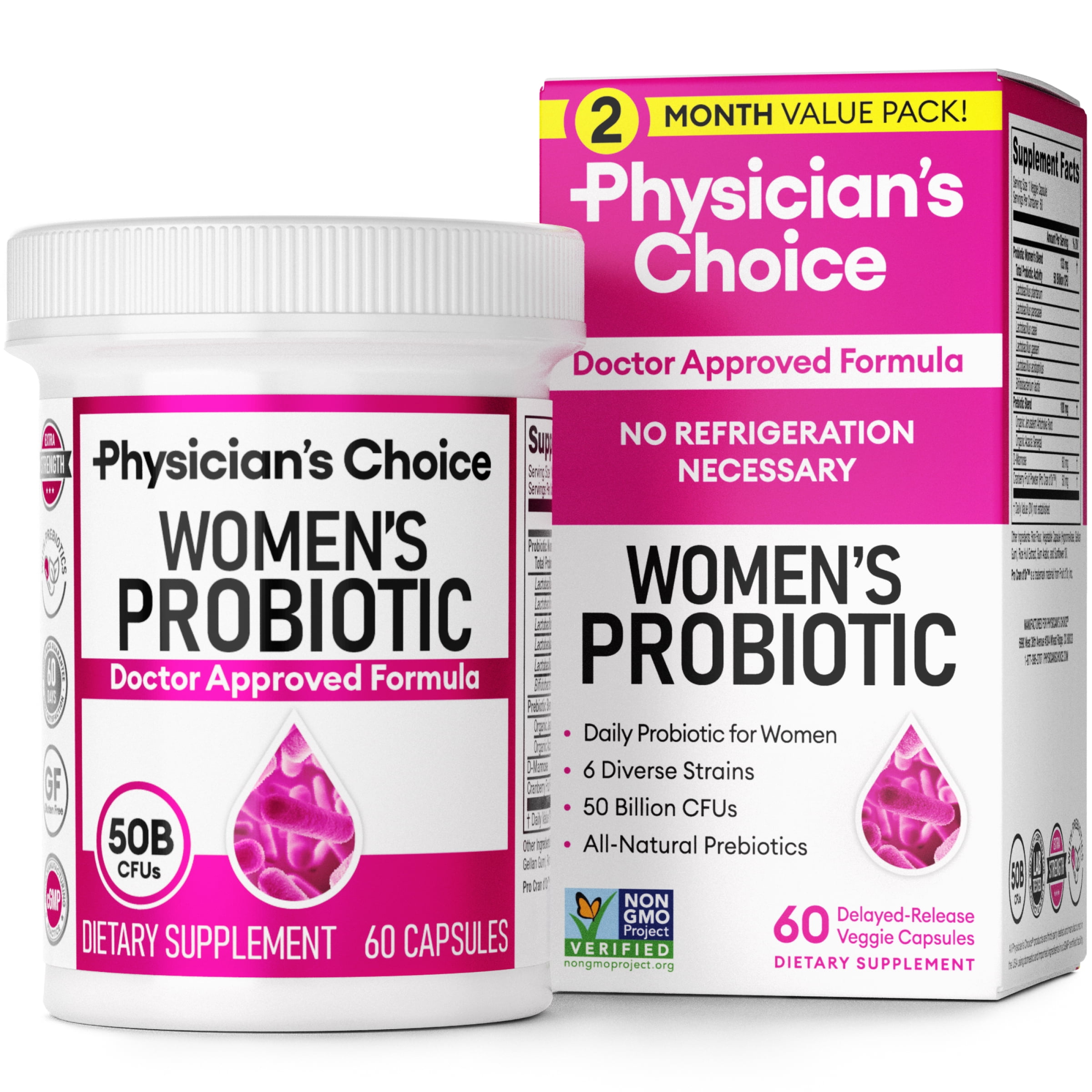 Physician's Choice Women's Probiotic 50 Billion CFU Capsules, 60 Count