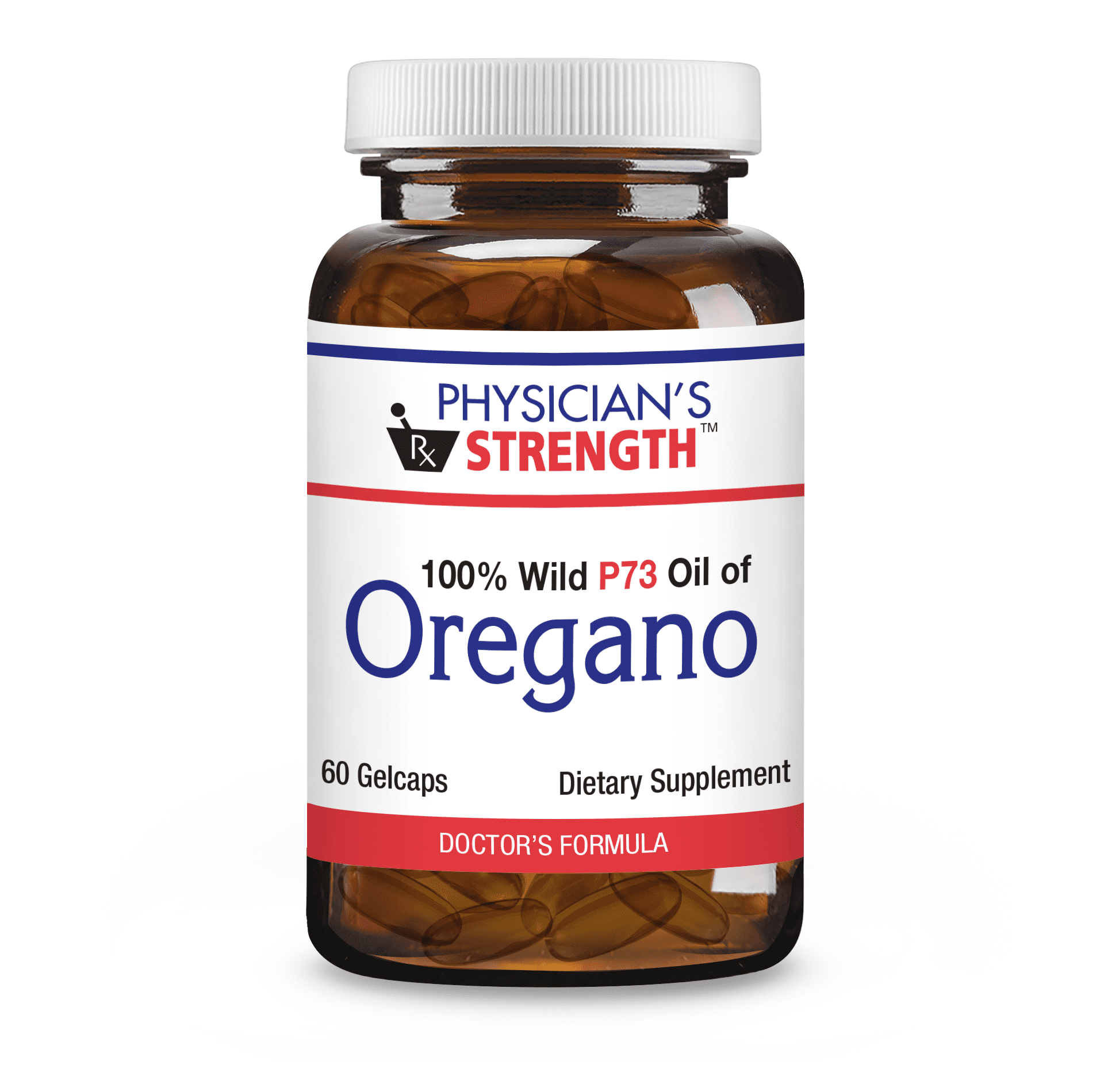 Physician’s Strength™ 100% Wild P73 Oil of Oregano, 60 Gelcaps – All-Natural Dietary Supplement for Adults – Made with