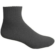 ALL TIME TRADING Physicians Approved Mens King Size Diabetics Cotton Quarter Ankle Socks - Plus Size Wholesale Diabetic Ankle Socks For Men - 13-16 - Black - 12 Pack