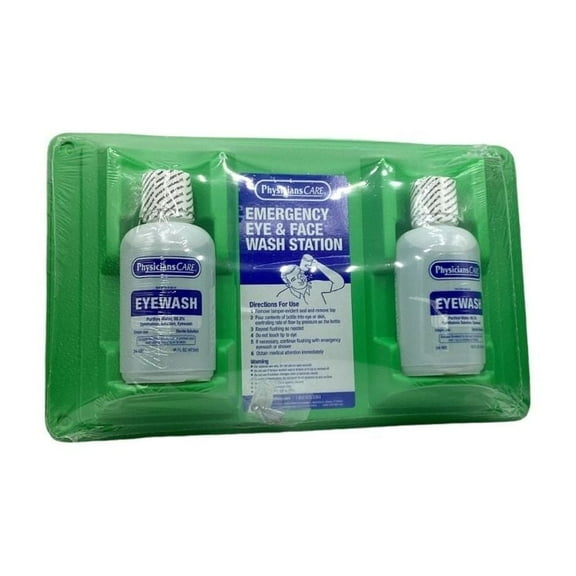 Physicians Care Emergency Eye Flush Station, 2-16 oz bottles, Easy Access - 1 Each