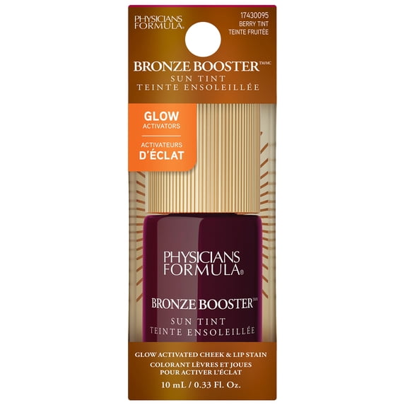 Physicians Formula Bronze Booster liquid Lip and Cheek Tint with Niacinamides in Berry Tint, 0.33 fl oz