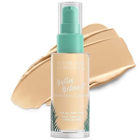 Physicians Formula Butter Believe It! Foundation + Concealer 1- Fair | Dermatologist Tested, Clinicially Tested