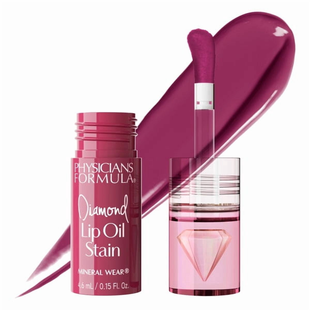 Physicians Formula Mineral Wear Liquid Diamond Lip Oil Stain in Brilliant Berry