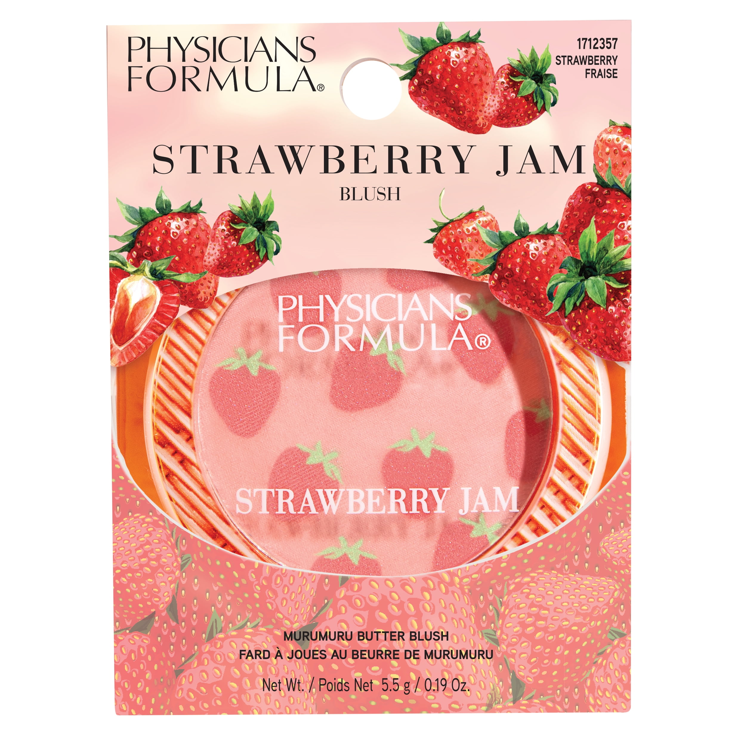 Physicians Formula Murumuru Strawberry Jam Blush, Strawberry, 0.19 Oz