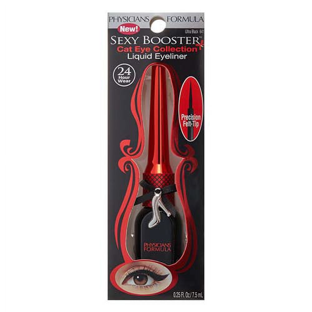 Physicians Formula Sexy Booster Cat Eye Collection Liquid Eyeliner, Ultra Black 6416, 0.25 Oz