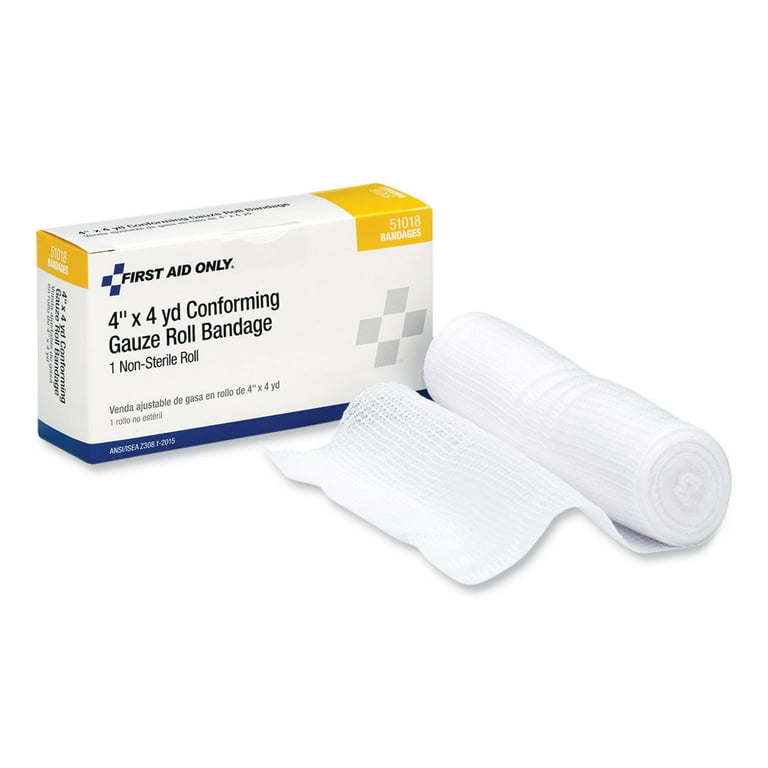 First Aid Conforming Gauze Bandage, Non-Sterile, 4 First Aid Conforming Gauze Bandage, Non-Sterile, 4