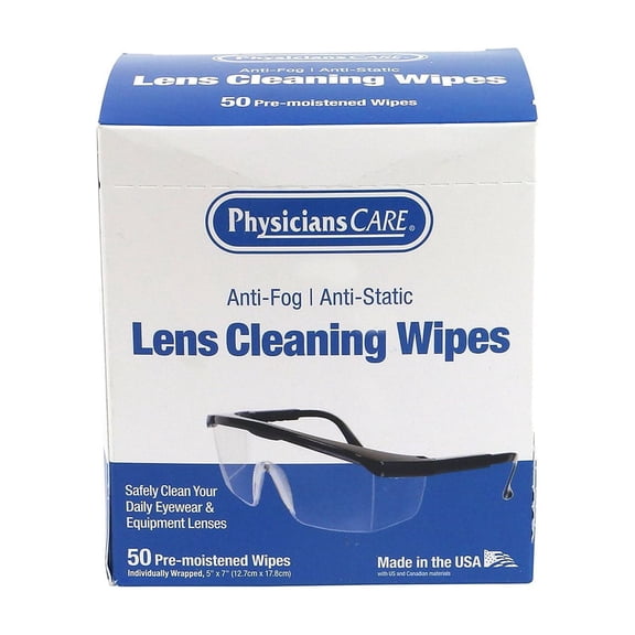 PhysiciansCare Lens Cleaning Wipe 5" x 7" 50/Box (91294)