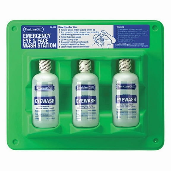 PHYSICIANSCARE 24-308 Eye Wash Station,8 oz.,11inHx12inWx2inD