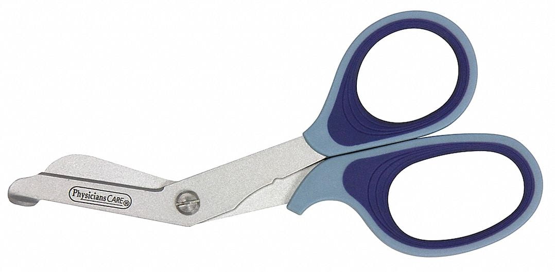 PhysiciansCare by First Aid Only by First Aid Only 90293 First Aid Titanium Non Stick Bandage Shears, 7" Bent, Blue