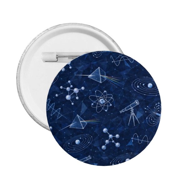Physics Astronomy Science Pattern Round Button Pin Badge 5PCS Pinback Buttons Lapel Pin for Jacket, Backpack, Hat, Party Favor, Gift