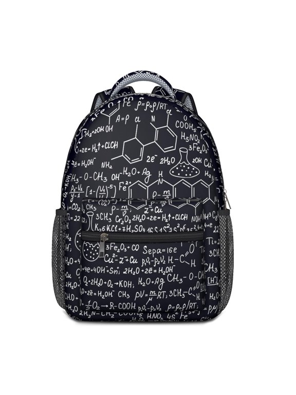 Physics Chemistry Biology Backpack with Science Formula and Math Engineering Educational Print for School