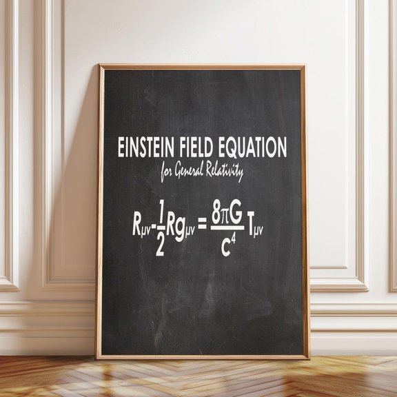 Physics Classroom Decor Einsteins Field Equation Poster Science Mathematical Art, Unframed Paper Poster 8x10in