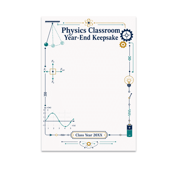 Physics Classroom Year-End Keepsake Poster, Teacher Appreciation, Educational Spaces, and STEM Room Decor, 13x19 Glossy Paper