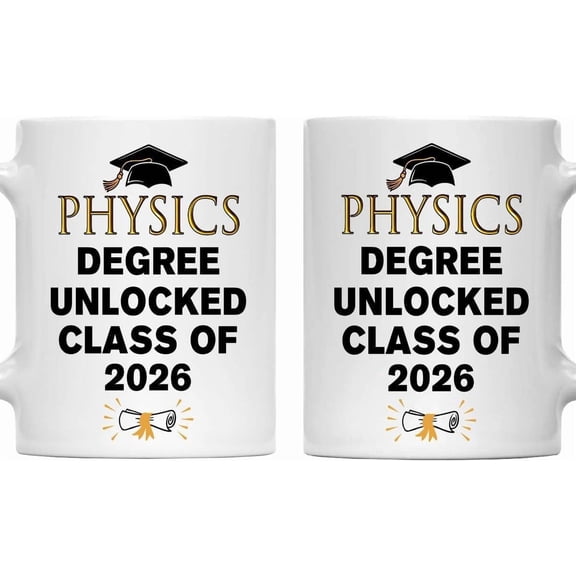 Physics Degree Unlocked Class of 2026 Mug - Achievement Unlocked Coffee Mug for Physics - Graduation Gift 2026-11oz White Ceramic Coffee Cup for Graduates