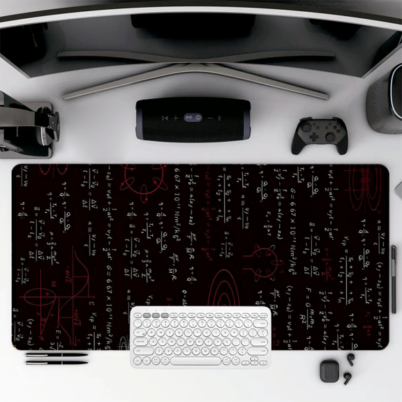Physics Formulas Mouse Pad 35.4 x 15.8 Inches Rubber Desk Mat with Scientific Equations and Diagrams for Office, Study, or Gaming