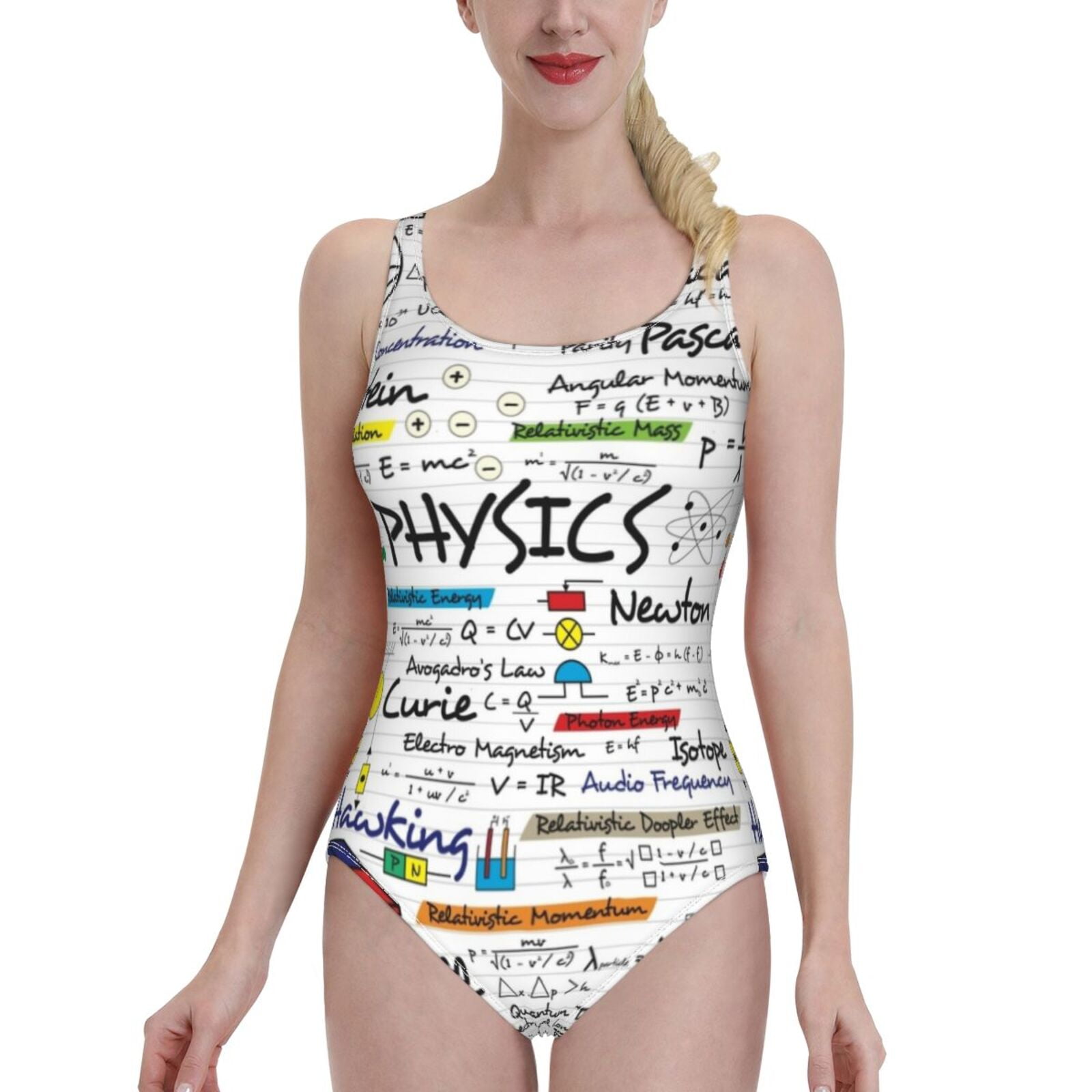 Physics Is Here Sexy classic Print Swimwear Women One Piece Swimsuit