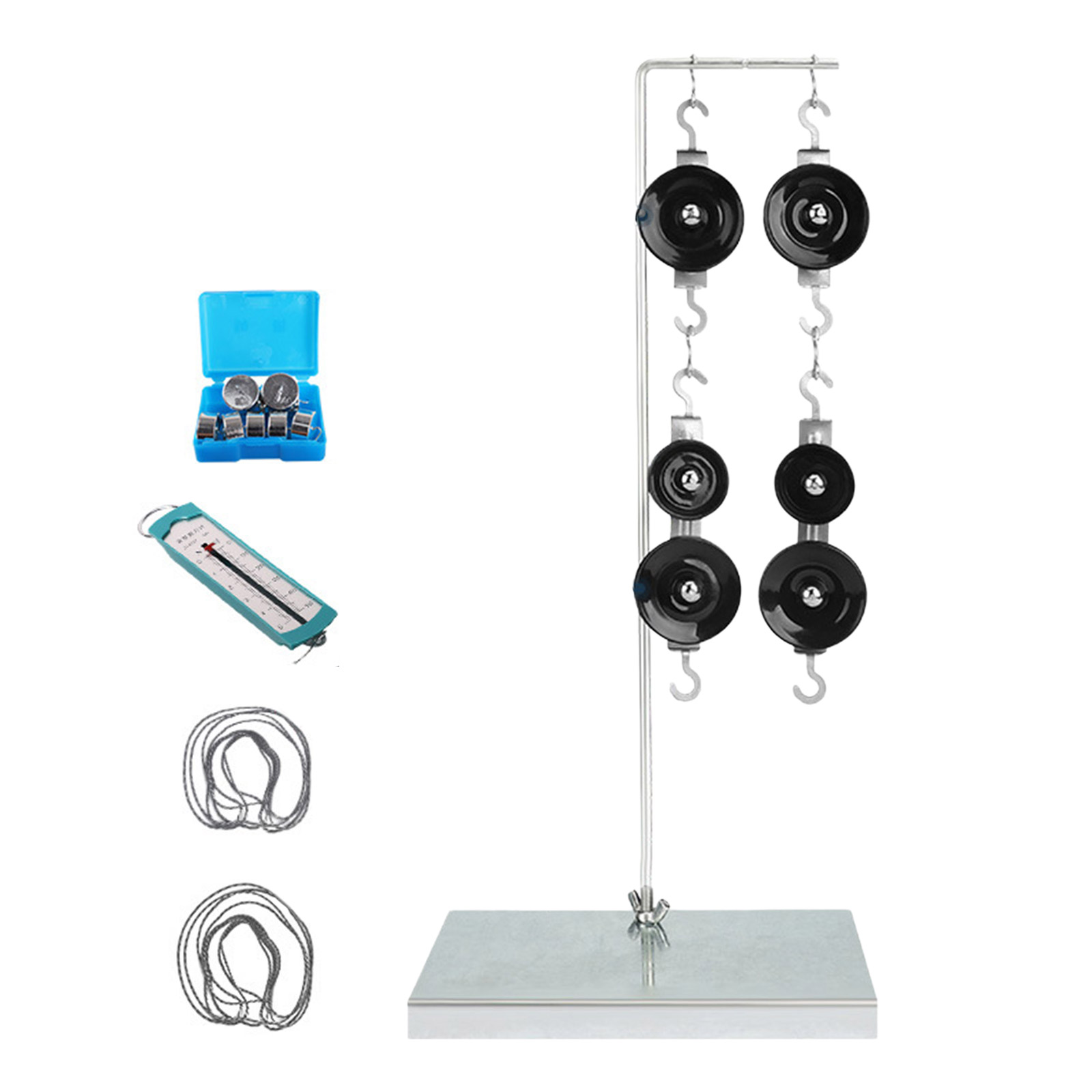 Lab Spring Crane Physics Laboratory Pulley with Stand Hooks and Spring Scale for ...