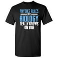 thumbnail image 1 of Physics Rules But Biology Really Grows On You Christmas Apparel Adult Humor Novelty Sarcastic Premium Tshirt Xmas Holiday Anniversary Gift Hilarious Funny Graphic Tees, 1 of 5