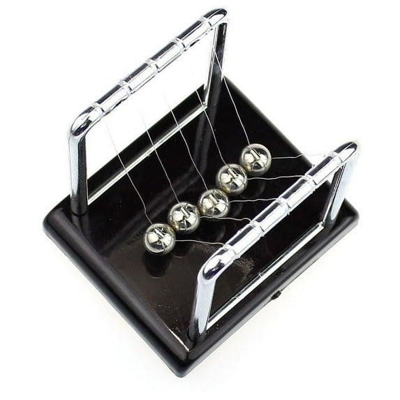 Physics Science Accessory Desk Toy Newton's Cradle Steel Balance Balls, High Quality Metal & Construction, Educational Desk Decoration For Demonstrating Conservation Of