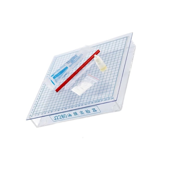 Physics Teaching Oil Film Experiment Apparatus With Clear Acrylic Tray, Molecular Size Lesson Tool for Classroom and Laboratory Demonstrations