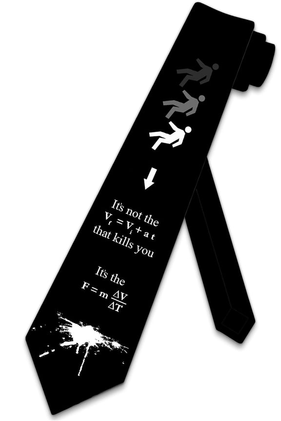 Physics Ties Mens Funny Equation Pun Necktie Science Tie by Three Rooker