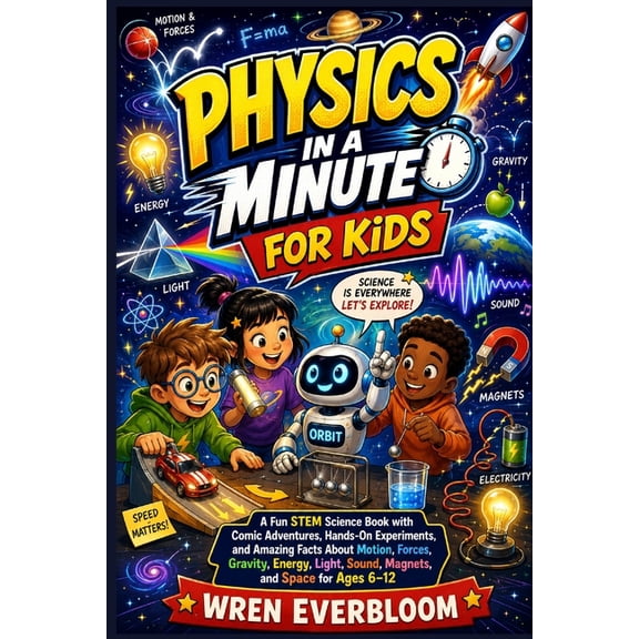 Physics in a Minute for Kids: A Fun STEM Science Book with Comic Adventures, Hands-On Experiments, and Amazing Facts Abo, (Paperback)