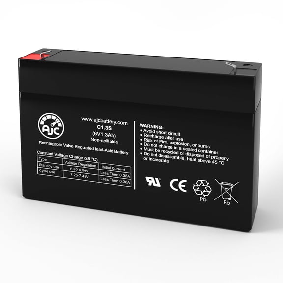Physio-Control Life Stat 1600 Printer 6V 1.3Ah Medical Battery - This Is an AJC Brand Replacement
