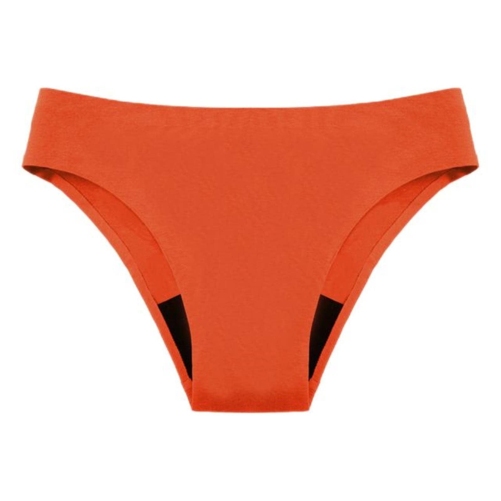 Menstrual Swimwear for Women - 4-Layer Absorbent Period Underwear High-Flow Mesh Quick Water Absorption Anti-Leak Menstrual Leggings(Orange,XL)
