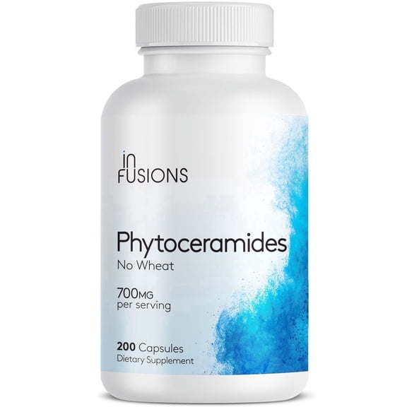 Phytoceramides Capsules Skin Hydration Rejuvenation Anti-Aging Support Plant-derived Ceramides 700mg Gluten Free 200 ct