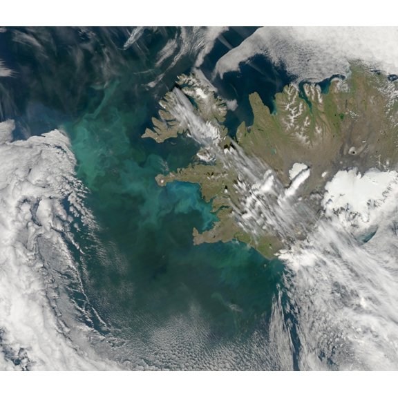 Phytoplankton bloom in the North Atlantic Ocean Canvas Art - Stocktrek Images (30 x 26)