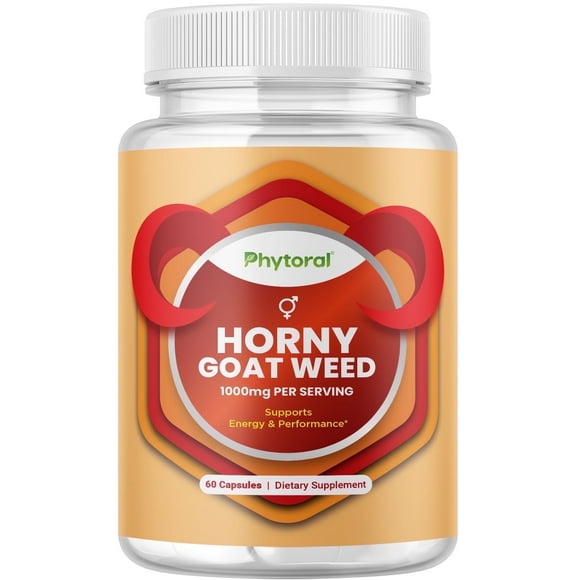 Pure Horny Goat Weed Extract with Maca Powder  Immune Support  Helps Increase Drive and Stamina  Booster for Men and Women Tongkat Ali Plus L-Arginine Increases Energy  60 Capsules