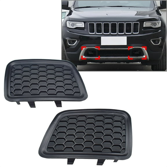 Phyun 1 Pair Car Side Lower Grille Tow Hook Cover for Jeep Grand Cherokee 2014 2015 2016 68143099ac 68143098ac