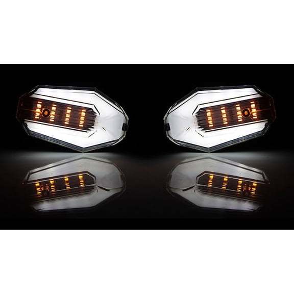 Phyun 12V Universal Motorcycle LED Turn Signal Light Flasher DRL-White Turn-Yellow
