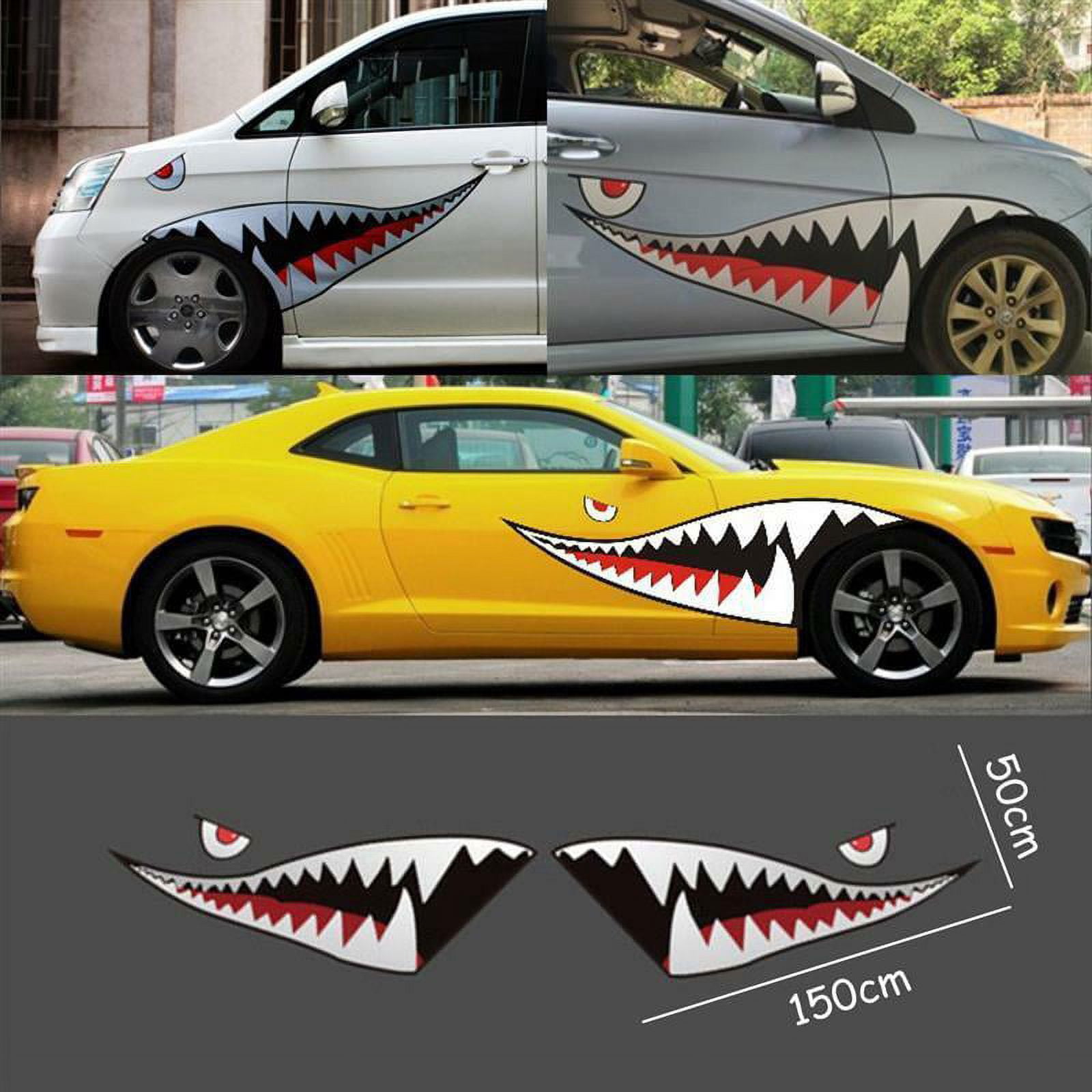 Phyun 150X50Cm Diy Shark Mouth Tooth Teeth Graphics Vinyl Car Sticker ...