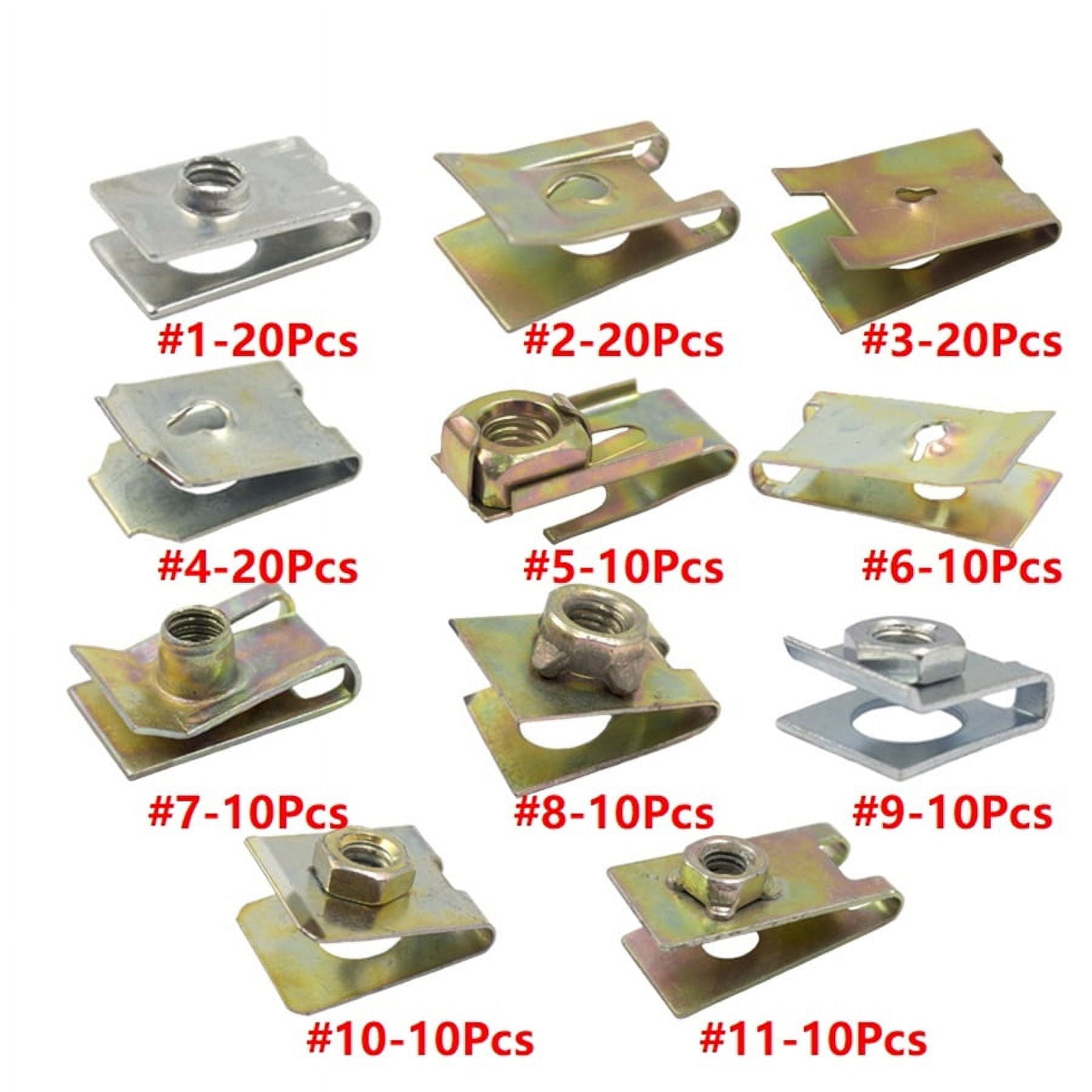 Phyun 150x Mixed Metal U-Type Clip Vehicle Fender Bumper Board Panel Fastener Retainer