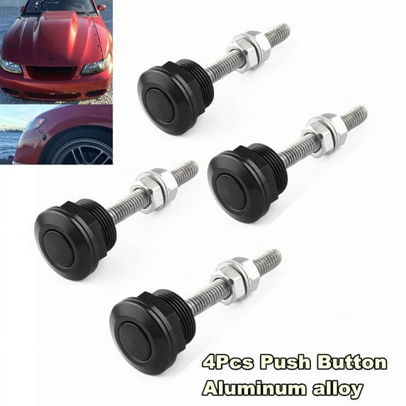 Phyun 22mm Push Button Bonnet Hood Pin Lock Clip Kit Car Quick Release Bumper Latch x4