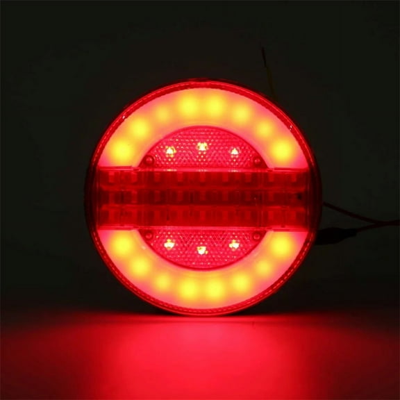 Phyun 2PCS 12-24v 5.3" Dynamic LED Trailer Truck Tail Light Brake Light Drl Flow Turn Signal Lamp for Car Boat Bus Van Caravan