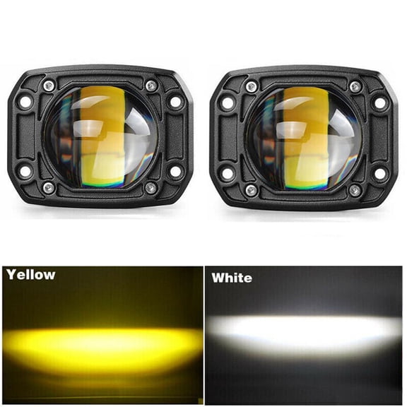 Phyun 2Pcs 3 Inch 8D Lens Led Work Light 6000K White 3500K Yellow Flush Mount Driving Light Fog Lights For Car Truck Off Road 4X4 12V 24V