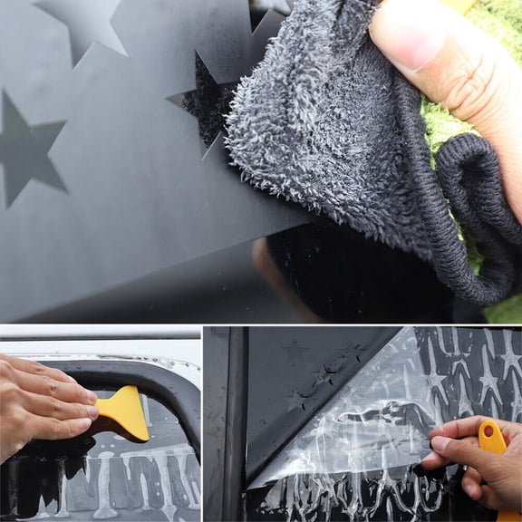 Phyun 2Pcs Rear Window American Flag Decal Stickers For Ford F150 2009-2014 Accessories