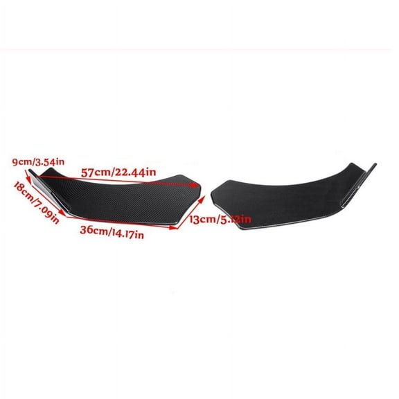 Phyun 2pcs Universal 3D Carbon Fiber Style Front Bumper Splitter Lip Body Protector Diffuser Kit for Car