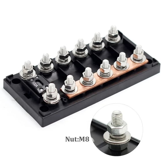 Phyun 32V 6 Way Circuit Automotive Boat Fuse Holder Compatible With Mega Anm Fuse