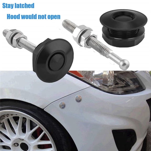 Phyun 4 Pcs Aluminum Quick Release Latches Push Button Racing Car Hood Pin Bonnet Lock
